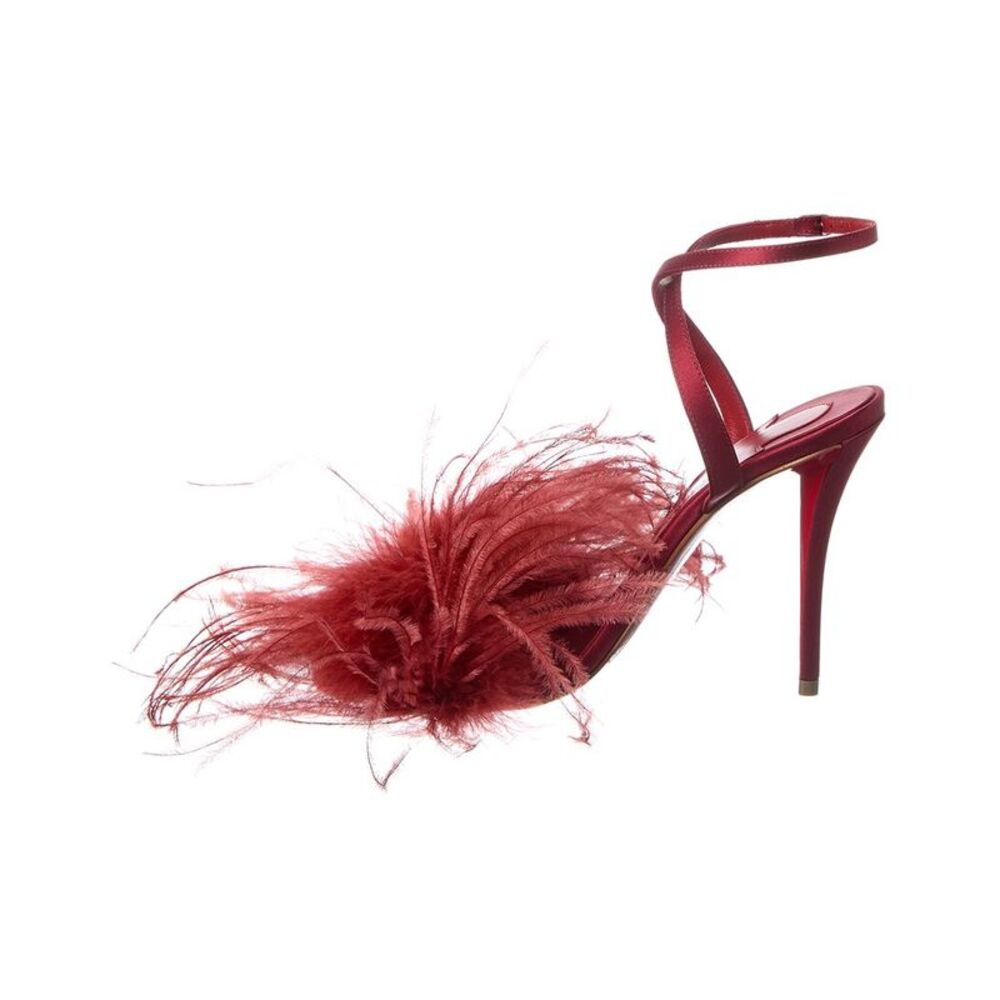 Christian Louboutin Miss Z Poupi Satin Sandal, Red - Picture 2 of 5